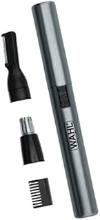 Wahl Micro Groomsman Personal Pen Trimmer & Detailer for Hygienic Grooming with Rinseable, Interchangeable Heads for Eyebrows, Neckline, Nose, Ears, & Other Detailing - 05640-600