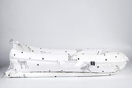 Newborn Baby Nest Sleep Pod Covers Only - for Dock A Tot Deluxe Plus + Extra Cover 100% Cotton Co Sleeping Replacement Cover Boys Girls(Fits Dockatot Deluxe+) (Triangle Dear)