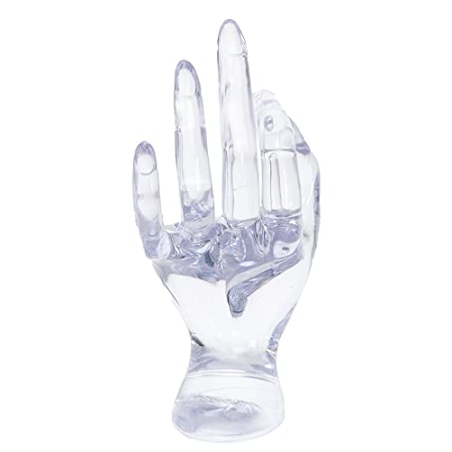 Maxsirui Hand Form Ring Holder Jewelry Display Organization Rack Bracelet Ring Watch Stand Support Aesthetic Y2k Room Decor (Transparent)