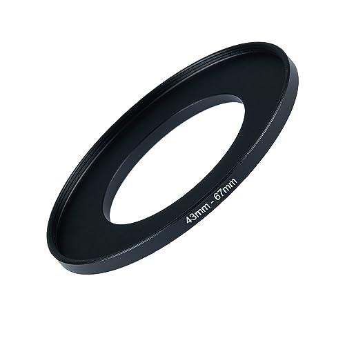 Image of 43mm to 67mm Step Up Ring Filter Adapter Black Metal Step up Adapter Rings Compatible with All Brand UV CPL ND Camera Lens Filter Step Down Ring (43mm-67mm)