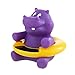 Termometro di forma di animale del giocattolo del tester di temperatura dell'acqua della vasca da bagno del bambino del bambino 9,5 * 8.5cm (ippopotamo viola) 1pc