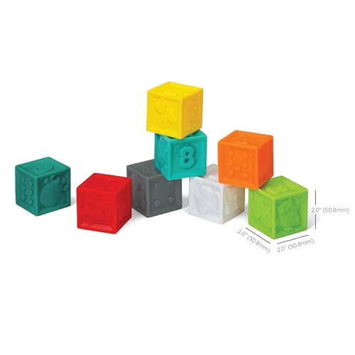 Image of Infantino Squeeze and Stack Block Set, Soft Blocks, 6+ Months