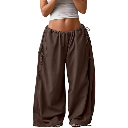 Pantalon de survêtement vintage pour femme pantalon de sport ample taille haute