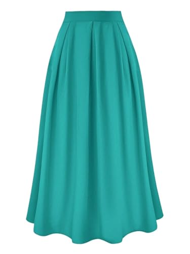 Elegant Plain High-Waist Pleated A Line Long Skirt 2025 Fashion Skirts for Women