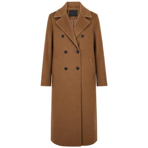 Lainyong Winter Coats for Women Long Length Wool Blend Jackets with Pockets | Plus Size Trench Coat, Thicken Warm Overcoats, Fashion Notch Lapel Buttons Outerwear, Casual Loose Cardigans - image 7