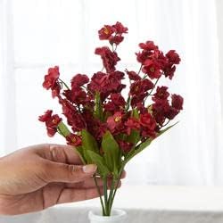 Factory Direct Craft Set of 3 Burgundy Artificial Gypsophila Bush | Add This Filler Flower to Flower Arrangements, Wreaths, Wedding Florals and More Size: 11" H