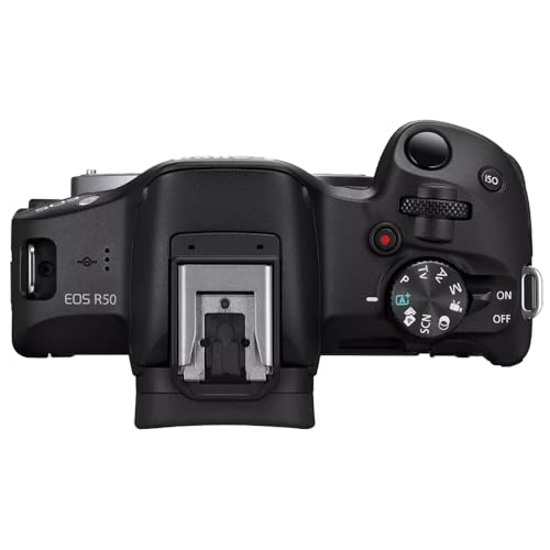 Image of Canon EOS R50 Mirrorless Camera Body (Black) 5811C002 Bundle with Sandisk 128GB Memory Card, Deco Essentials Camera Bag and Photography Guidebook