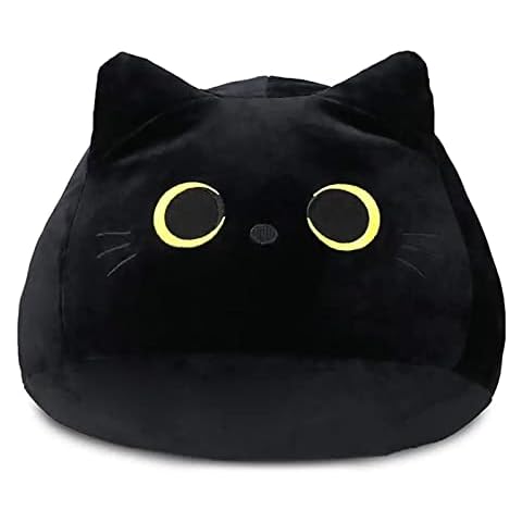 YOMOTREE Black Cat Plush Pillow Cover