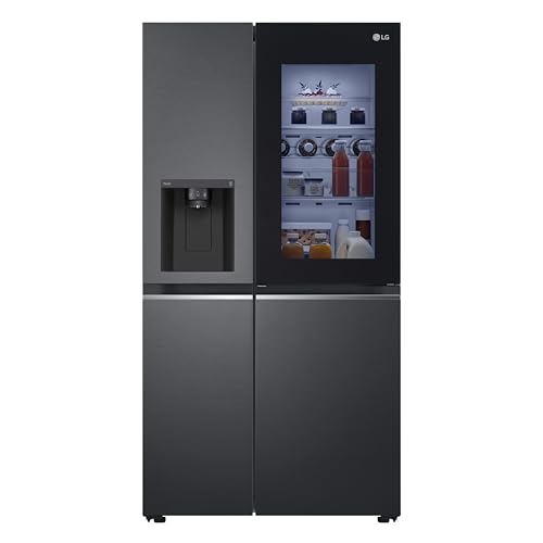 LG GSXV91MCLE, classe E, 635 l, réfrigérateur côte à côte avec InstaView, Total No Frost avec congélateur, distributeur de glace pilée et d'eau avec UVnano,...