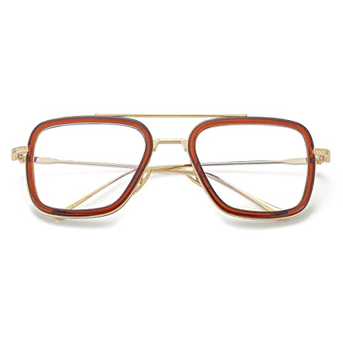 Image of Tony Stark Style Blue Light Blocking Glasses for Men Women, Iron Man and Spider-Man Computer Gaming Glasses