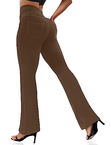 VOOVEEYA Women's Bootcut Leggings - Bootleg Yoga Pants Flare with