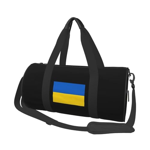 Flag of Ukraine Convertible Garment Bag with Shoulder Strap, Carry on Garment Duffel Bag for Men Women - Rolling Foldable for Travel Luggage Bags (Black)
