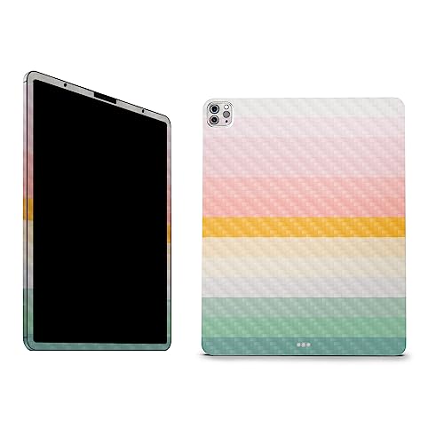 Image of MightySkins Carbon Fiber Skin Compatible With Apple iPad Pro 12.9 inch M2 6th Gen (2022) Full Wrap Kit - Horizon Stripes | Protective Durable Textured Carbon Fiber Finish | Easy To Apply | Made in the USA