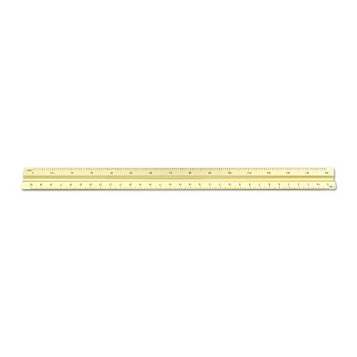 Image of Alumicolor 3650-2 Aluminum Combination Solid Drafting Scale, 12IN, Gold