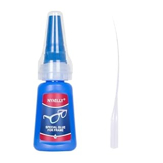 Nynelly Supercolla per Incollare Montature di Occhiali, 20 g di Colla Liquida Trasparente Forte, Adesivo Istantaneo per Riparare Plastica, Legno, Metallo, Gomma e Cuoio