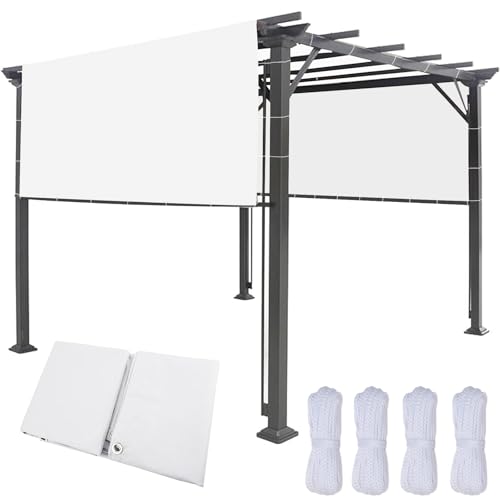 Voiles ombrages rectangulaire 300x500 cm en polyester imperméable blanc - 2