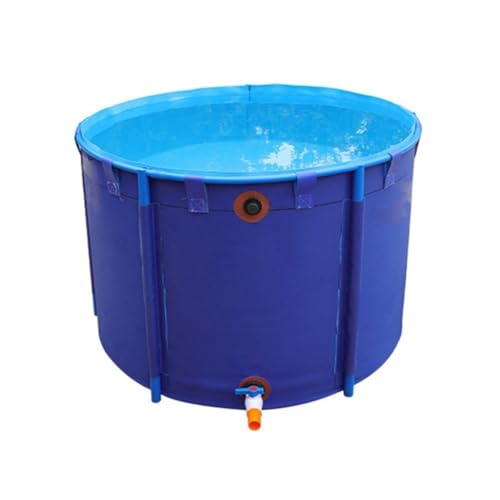 Estanque de lona para peces circular de 1,5 x 0,6 m con soporte exterior 2