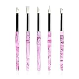BQAN 5Pcs Nail Art Sculpture Pen, Silicone Nail Art Brushes for Gel, Acrylic Nails, Foil Carving, Drawing & Shaping, Nail Art Tools for Home Salon