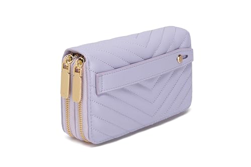 Image of Daisy Rose Dual Zipper Phone Clutch and Wallet for Women - RFID Blocking, PU Vegan Leather Multi-Card Organizer