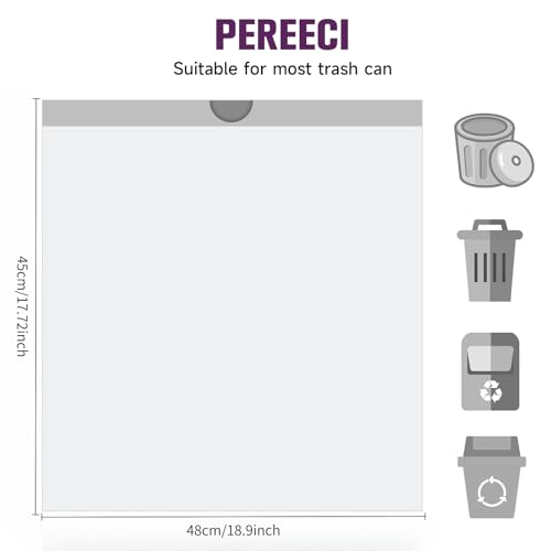 Image of Small 3 Gallon Garbage Bags - Heihaily 60 Counts Unscented Drawstring Kitchen Trash Bags Bulk Thick Disposable Clear White Plastic Wastebasket Liners for Restroom Office Bathroom Bedroom