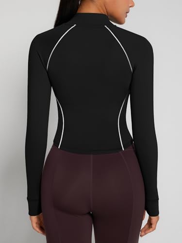 Image of GYM RAINBOW Womens Snatched Workout Jackets Lightweight Zip Up Slim Fit Gym Track Athletic Jackets with Thumb Holes