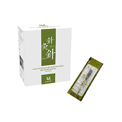 Tony Agulha Acupuntura 0 25X40 C/ 1.000 Agulhas Prata/Verde/Branco