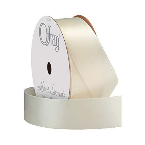 Image of Berwick Offray 061572 7 /8 inch Wide Single Face Satin Ribbon, Antique White Ivory, 6 Yds (Pack of 2)