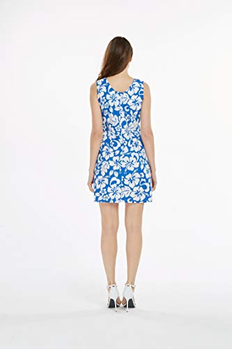 Image of Matchable Couple Hawaiian Luau Men Shirt or Women Tank Dress in Classic Vintage Hibiscus
