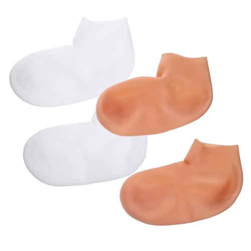 MUCKLILY 2Pares Calcetines de Loción Hidratantes Reutilizables para Pies de Calcetines Exfoliantes de Spa para Hidratación y Cuidado de Pies Talla