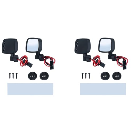 Espejo retrovisor RC con luces LED para coche crawler 1/10 SCX10 II III set de 4 piezas
