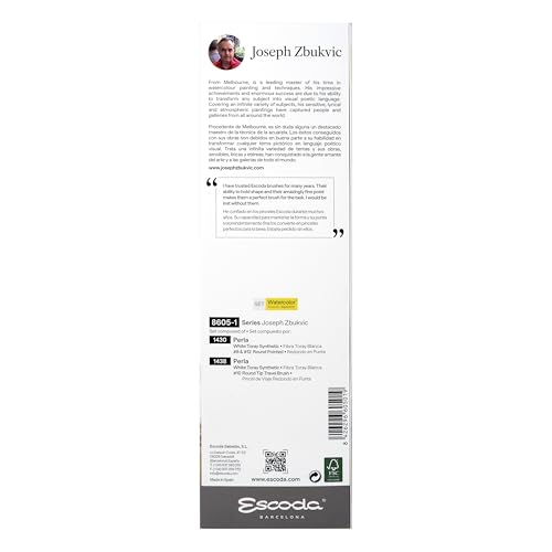 Escoda | Watercolour | Artist Set Joseph Zbukvic 2 | Size 14/18 | 2 Brushes | Squirrel Hair | Round mop | for Landscapes