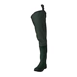 Frogg Toggs Cascades 2-ply Poly/Rubber Bootfoot Hip Wader, Cleated Outsole, Youth, Forest Green, Size 5