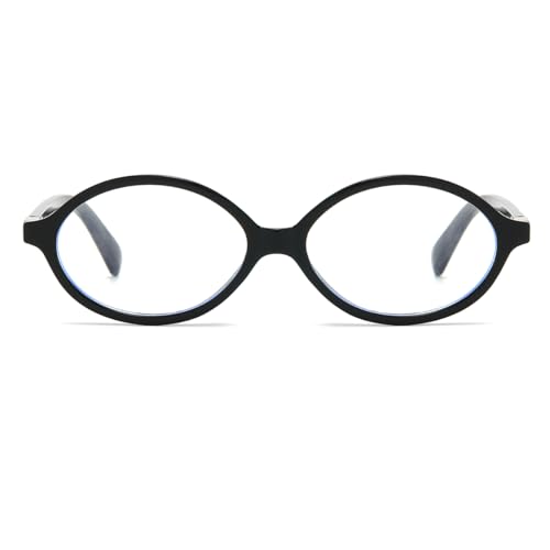 Image of JOVAKIT Retro Oval Blue Light Blocking Glasses for Women Vintage Fashion 90s Small Oval Frame Eyeglasses