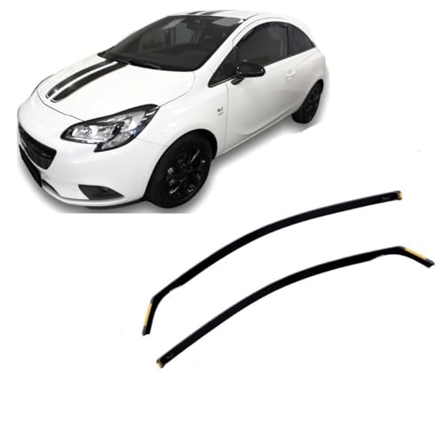 J&J AUTOMOTIVE | Heko Deflecteurs d'air Déflecteurs de Vent Compatible avec Corsa D/E 2006-2019 3P. Berlina, Ensemble 2 pièces, Noir, Fumé, Aérodynamique,...