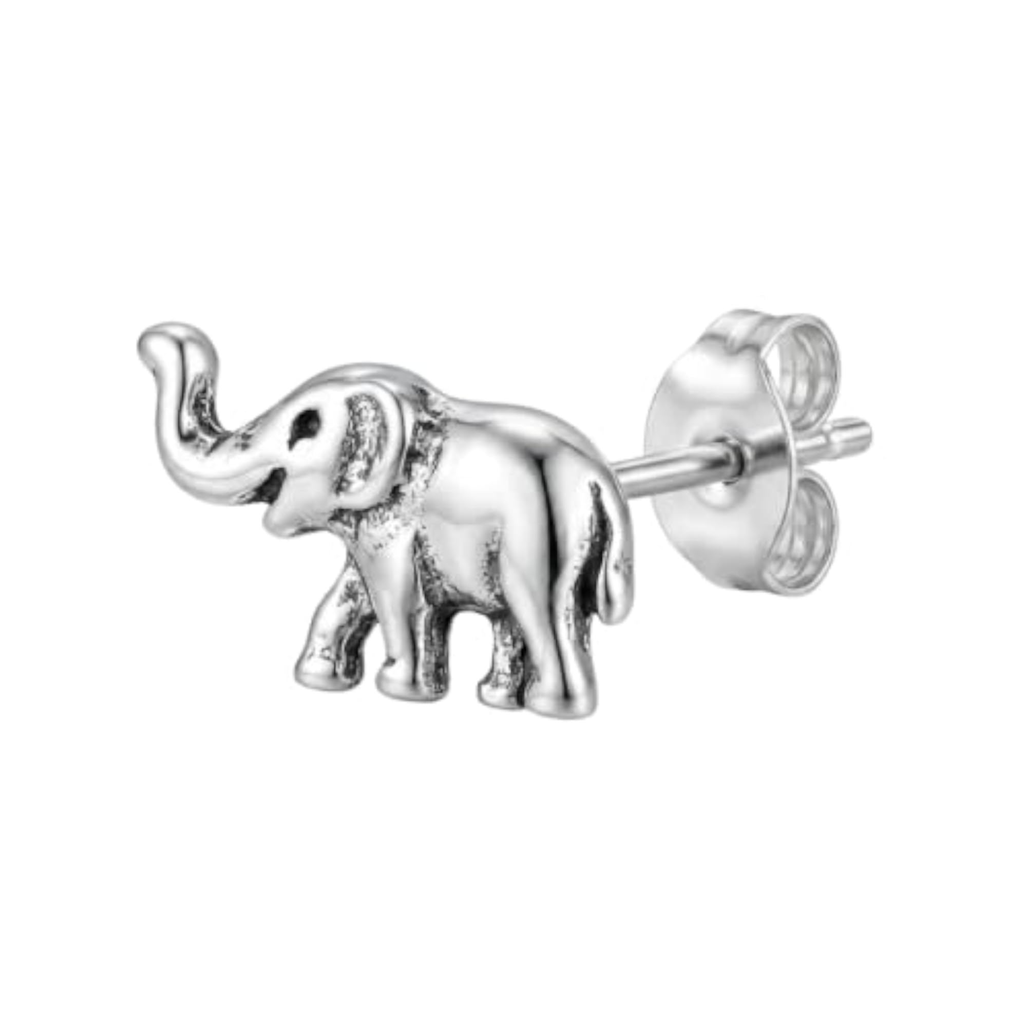 Women's 925 Sterling Silver Elephant Single Stud Earring
