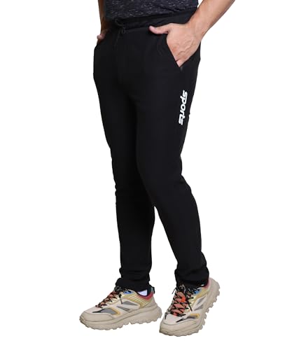 Image of Track Pant for Men - Polycotton Joggers, Gym Pants & Lowers for Men with Adjustable Waist, Moisture-Wicking Fabric & Pockets - Cargo & Ideal Sports Pajamas for Workout & Casual Wear