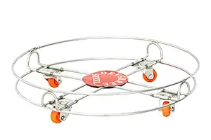 DEVRSHREE Magic Stainless Steel Cylinder Trolley with Wheels, Gas Trolly, LPG Cylinder Stand Gas Cylinder Trolley with 4 Wheels, Standard Gas Cylinder Trolley (Gas Trolley (Pack of 1))