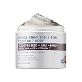 KP Bump Eraser Body Scrub, Coffee Scrub with AHA BHA, Exfoliating Body Scrub for Bikini Area, Body Exfoliator Exfoliant for Chicken Skin Strawberry Leg Scrub