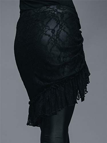 Vestido gótico de tul para mujer con corte irregular negro talla L 3