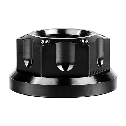 Image of Titanium M6 M8 M10 M12 M14 M16 Flange Bolt Nut Bicycle Motorcycle Rear Axle Car Modification Accessories Pack of 6 (M16 Pitch 1.5mm, Black)