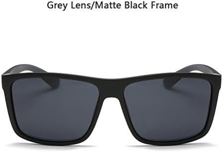 Polarized Sunglasses for Men Driving Mens Sunglasses Rectangular Vintage Sun Glasses For Men/Women, Grey Lens/Matte Black Frame, One Size