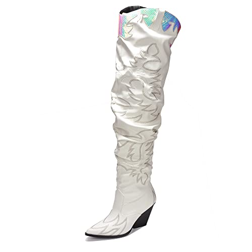Cape Robbin Womens Western Thigh High Over The Knee Cowboy Cowgirl Boots - Chunky Block Heel Fashion Boots for Women KELSEY-21 product thumbnail 15