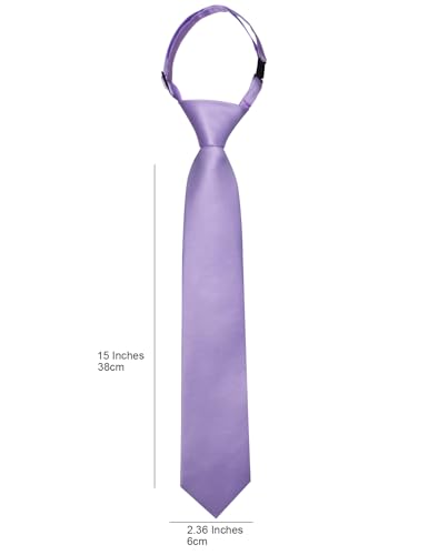 Image of Barry.Wang Boys Ties Pre-Tied Satin Solid Color Kids Tie Pocket Square Set Adjustable Formal Necktie Graduation School