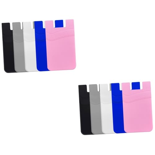2 Set Pratici Porta Carte Adesivi Per Telefono Cellulare Di Credito 5 Pezzi x 2