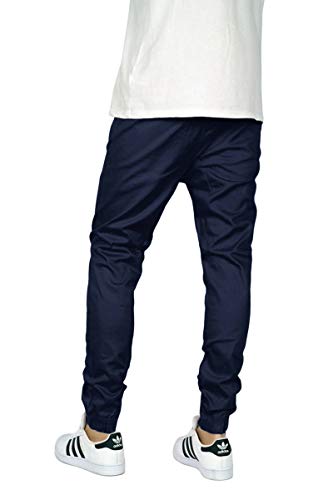 URBANJ Men's Elastic Waist Skinny Chino Jogger Pants3