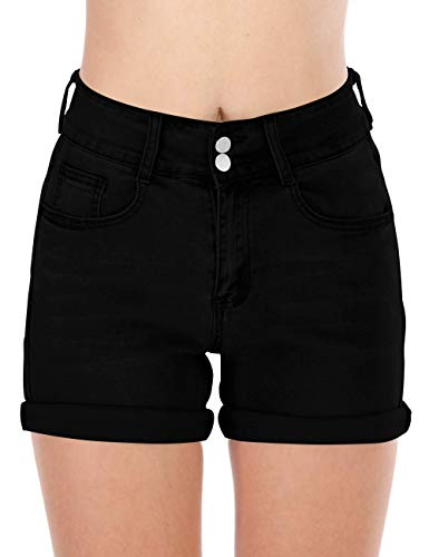 Pantaloncini elasticizzati in denim a vita alta da...