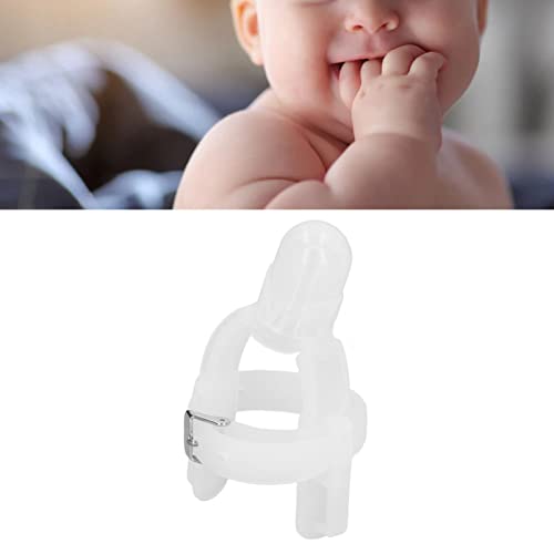 Protetor de dedo para bebê pulseira de silicone ajustável para parar de chupar (transparente)