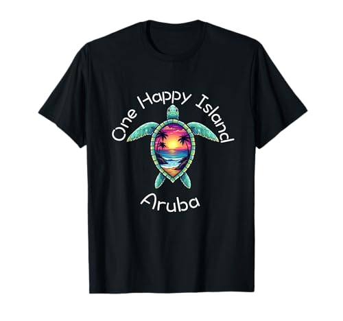 Aruba one happy island aruban souvenir vacaciones hombres mujeres camiseta