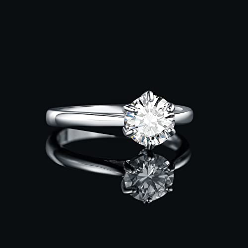 JewelryPalace Classic 2ct Round Cut Cubic Zirconia 14K White Gold Plated by JewelryPalace - Image 3