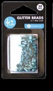 Ki Memories Mini Glitter Brads - Blue